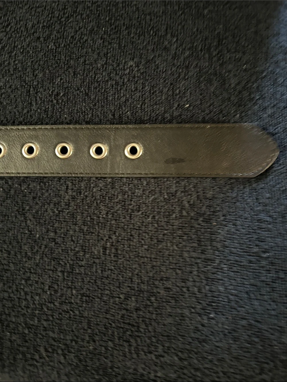 Black Faux Leather Punk Rock Belt with a Row of 34 Silver Tone Bullets & Studs
